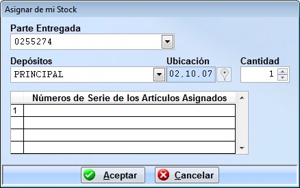 asignar de stock