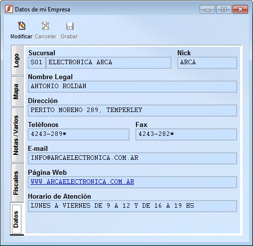 datos empresa
