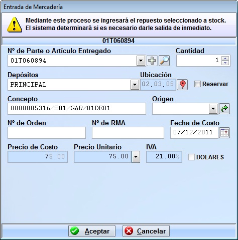 entrada pedido